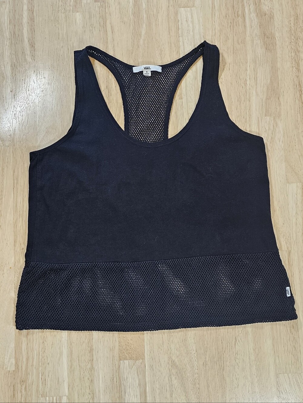 Vans Black Racerback Mesh Hem Tank Top